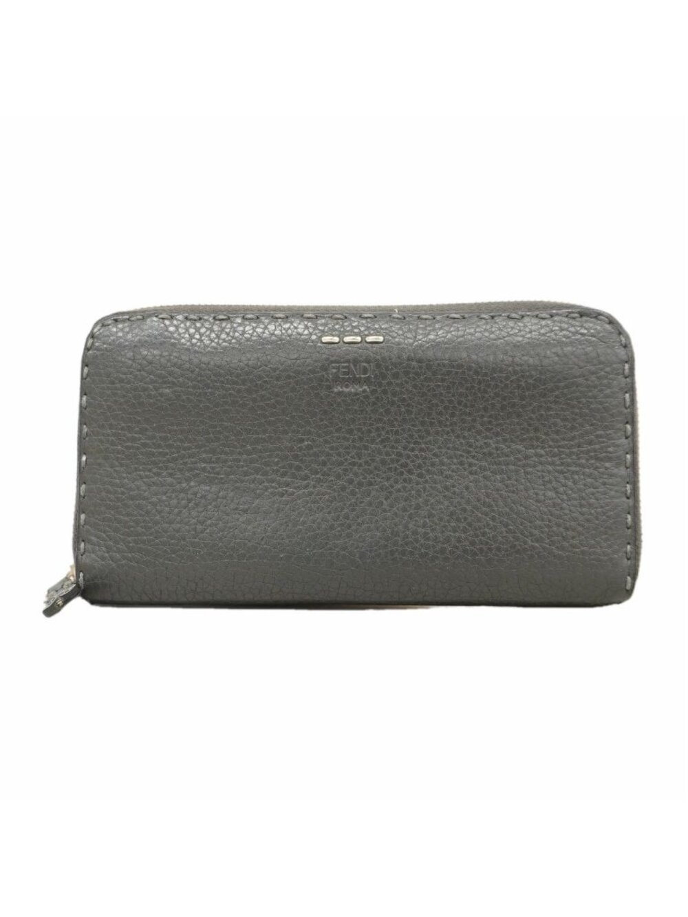 Fendi Wallet Leather Black Silver